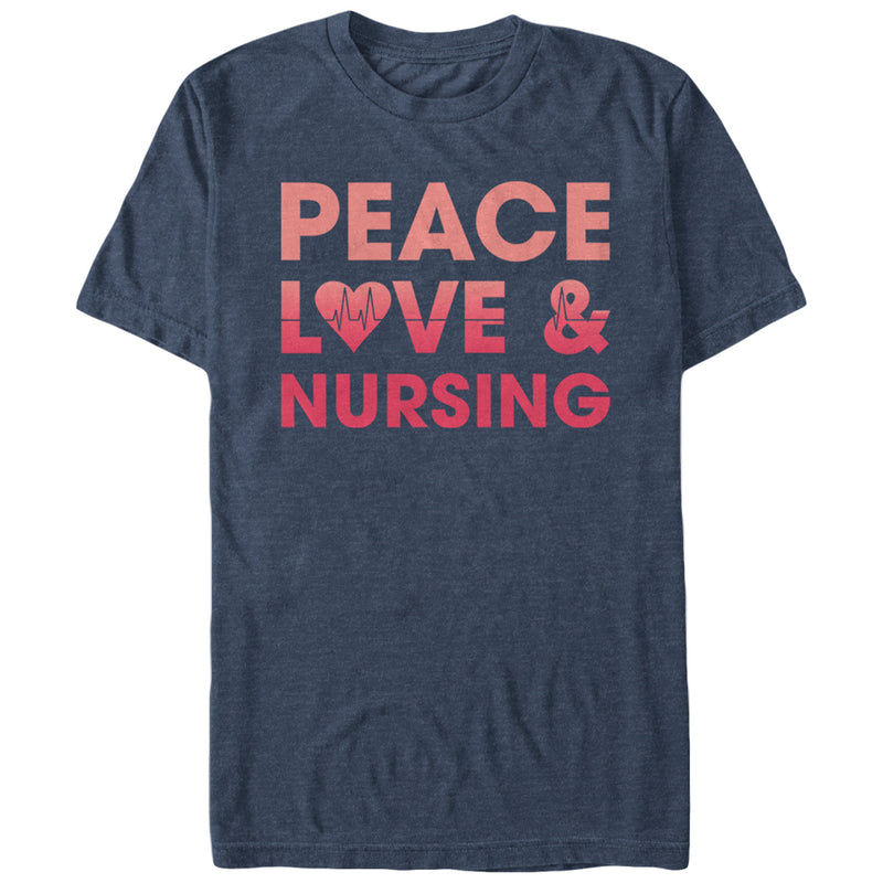 Men's CHIN UP Peace Love and Nursing T-Shirt