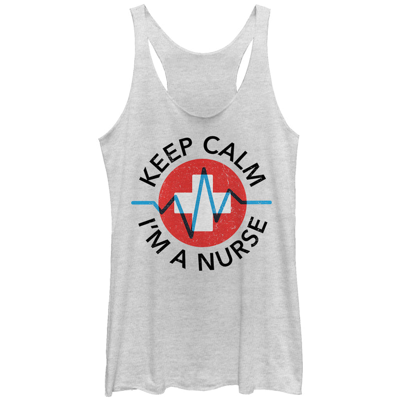 Women's CHIN UP Keep Calm I'm a Nurse Racerback Tank Top