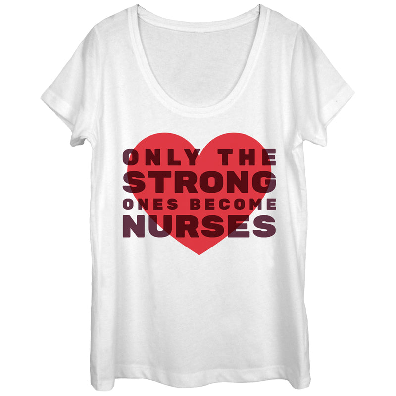 Women's CHIN UP Only the Strong Become Nurses Scoop Neck