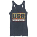 Women's Lost Gods Fourth of July  USA Flag Star Line Racerback Tank Top