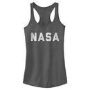 Junior's NASA Flat Text Simple Logo Racerback Tank Top