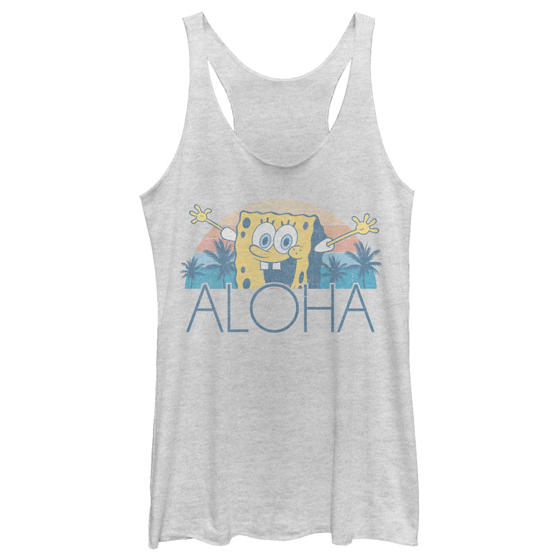 Women's SpongeBob SquarePants Aloha Sunset Racerback Tank Top