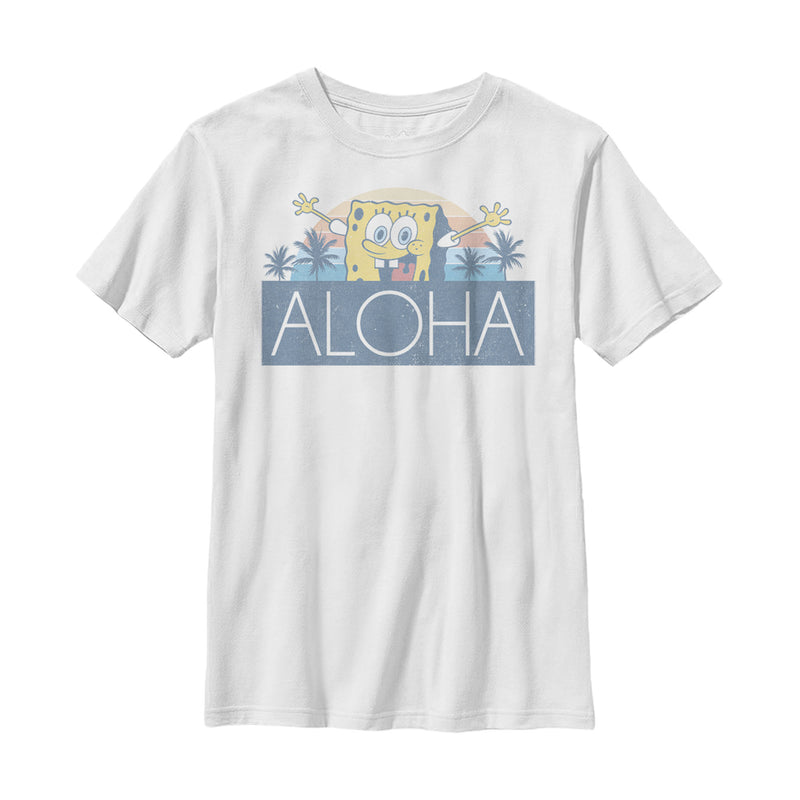 Boy's SpongeBob SquarePants Aloha Sunset Block T-Shirt