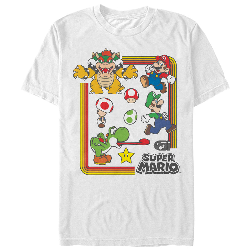 Men's Nintendo Super Mario Rainbow Frame T-Shirt