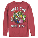 Men's Nintendo Mario Character Nice List Sweatshirt