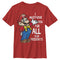 Boy's Nintendo Christmas Mario Mustache For Presents T-Shirt