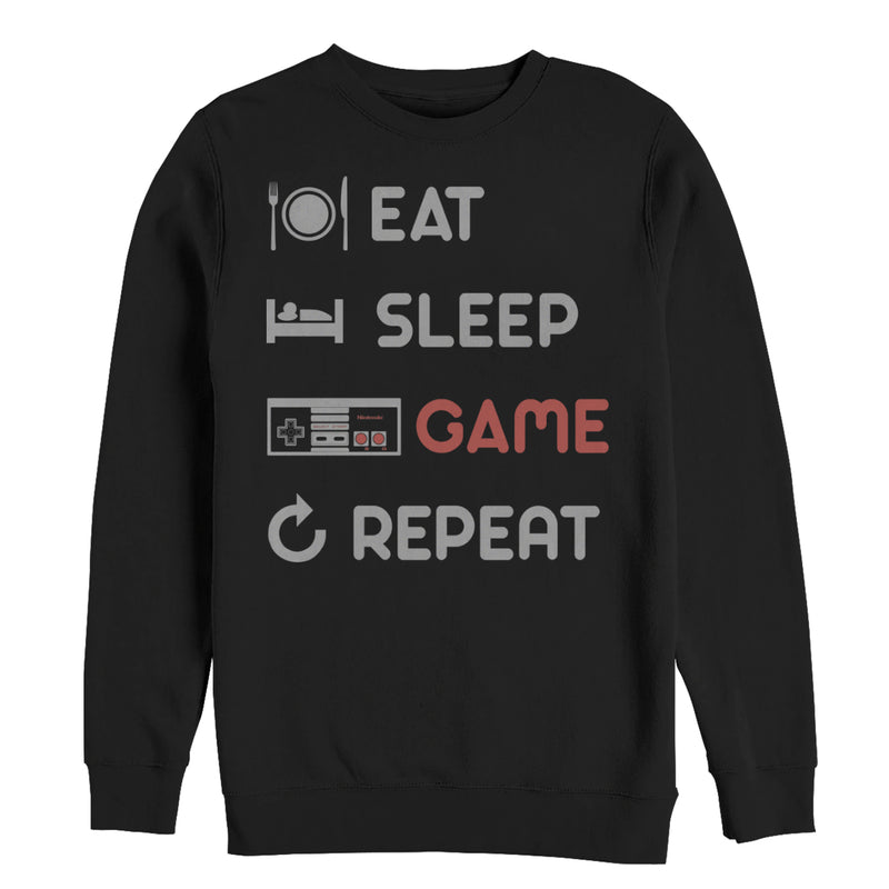 Men's Nintendo Eat Sleep NES Game Repeat Sweatshirt