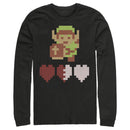 Men's Nintendo Zelda 8-Bit Hearts Long Sleeve Shirt