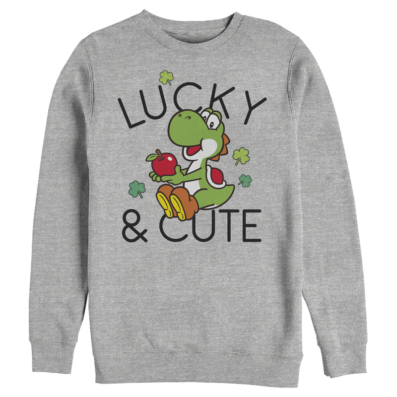 Men's Nintendo Super Mario Yoshi St. Patrick's Lucky and Cute Sweatshirt