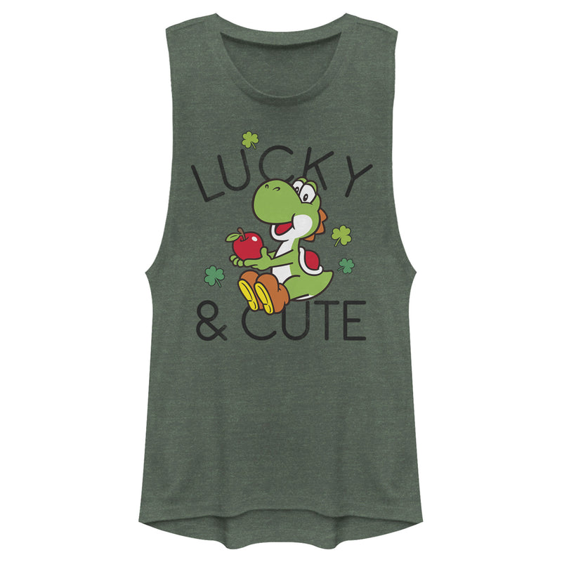 Junior's Nintendo Super Mario Yoshi St. Patrick's Lucky and Cute Festival Muscle Tee