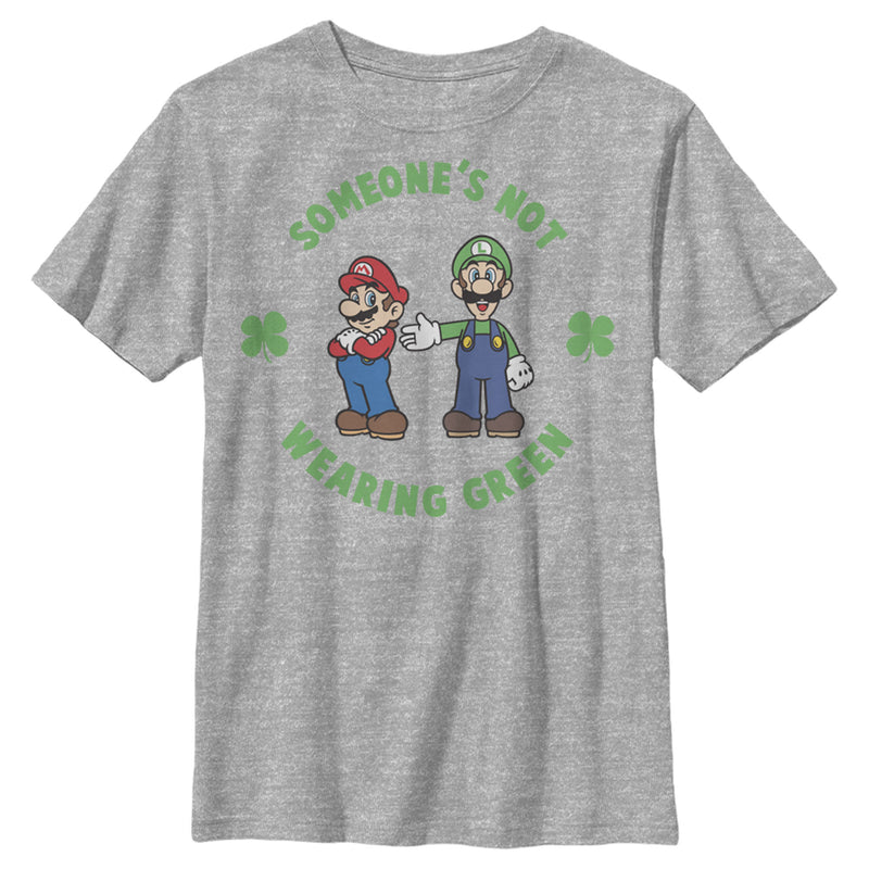 Boy's Nintendo Super Mario and Luigi St. Patrick's Not Wearing T-Shirt