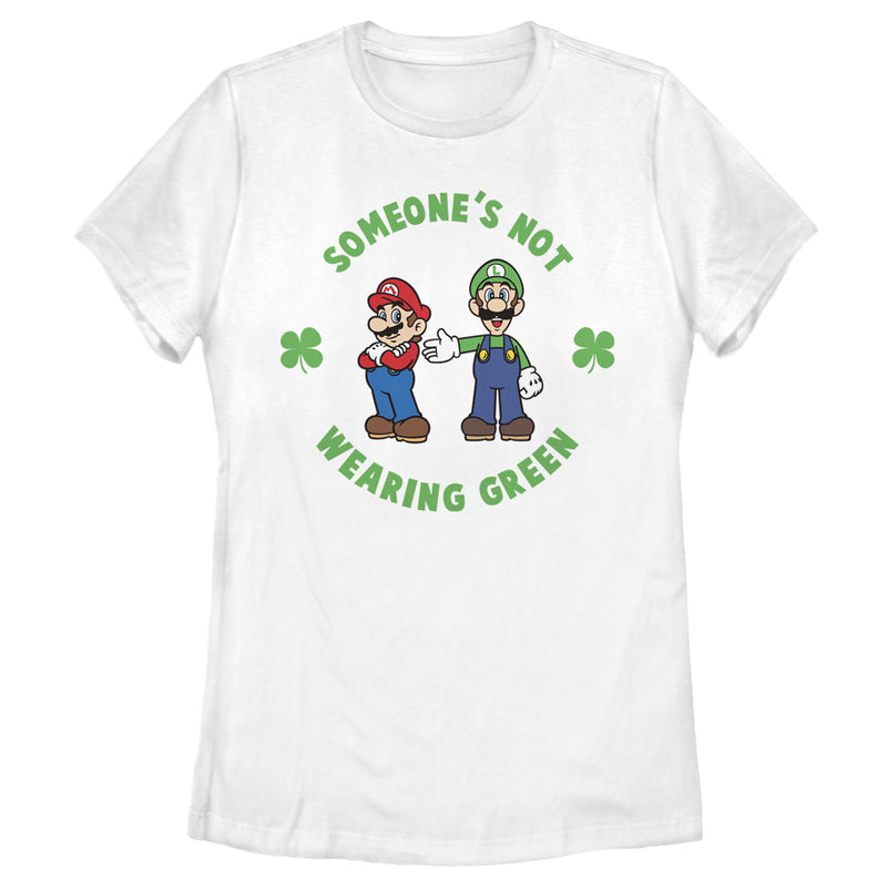 Women's Nintendo Super Mario and Luigi St. Patrick's Not Wearing T-Shirt