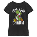 Girl's Nintendo Super Mario Yoshi St. Patrick's Good Luck Charm T-Shirt