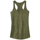 Junior's Peaceful Warrior Feel Good Vibes Only Racerback Tank Top