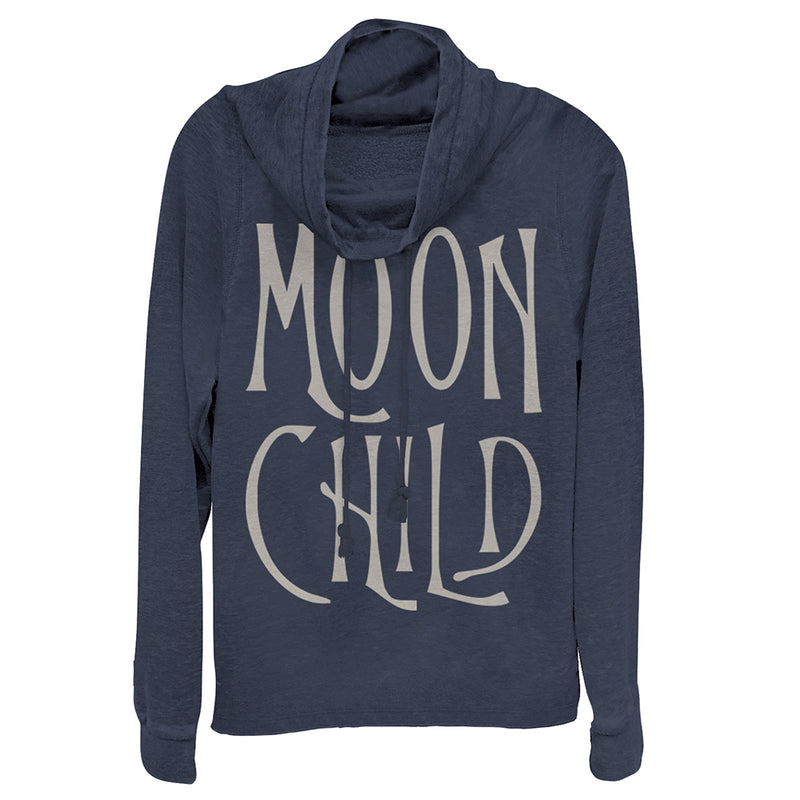 Junior's Peaceful Warrior Moon Child Cowl Neck Sweatshirt