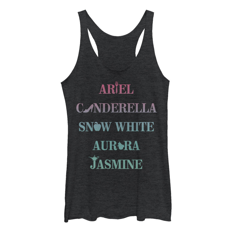 Women's Disney Princesses Symbols Racerback Tank Top