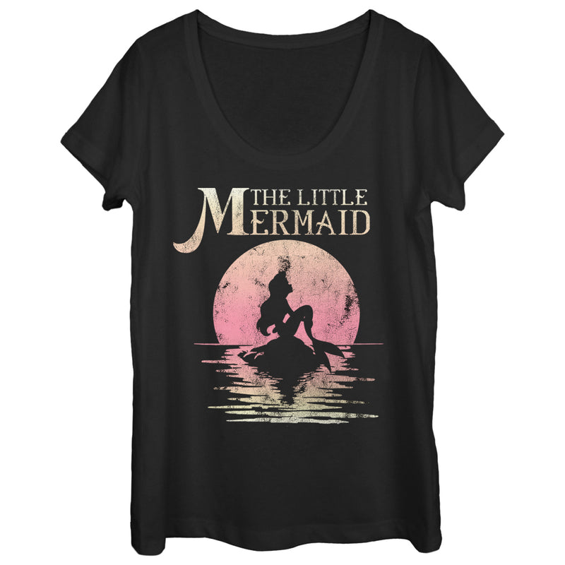 Women's The Little Mermaid Ariel Sunset Scoop Neck