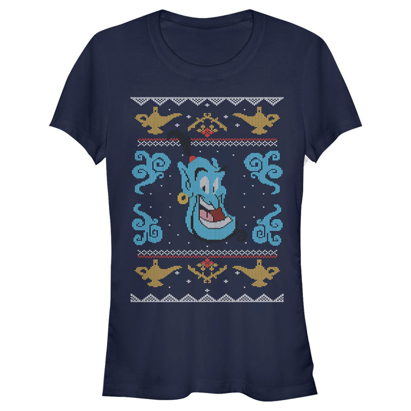 Junior's Aladdin Aladdin Genie Christmas Sweater T-Shirt