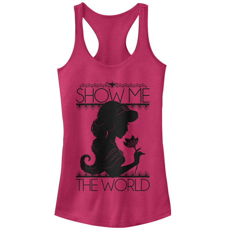 Junior's Aladdin Jasmine Show Me the World Racerback Tank Top