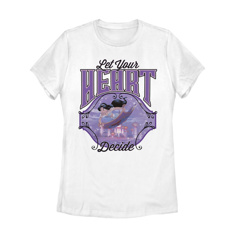 Women's Aladdin Jasmine Heart Decide T-Shirt