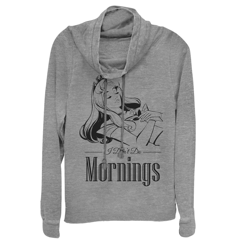 Junior's Sleeping Beauty Aurora Don't Do Mornings Cowl Neck Sweatshirt