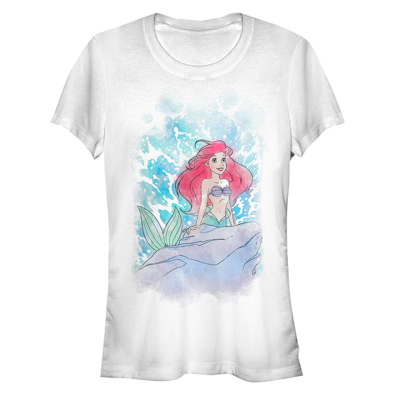 Junior's The Little Mermaid Ariel Watercolor T-Shirt