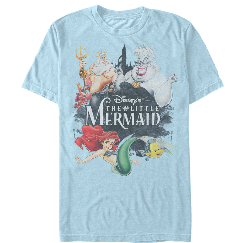 Men's The Little Mermaid Vintage Characters T-Shirt
