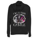 Junior's Sleeping Beauty Maleficent Castle Cowl Neck Sweatshirt