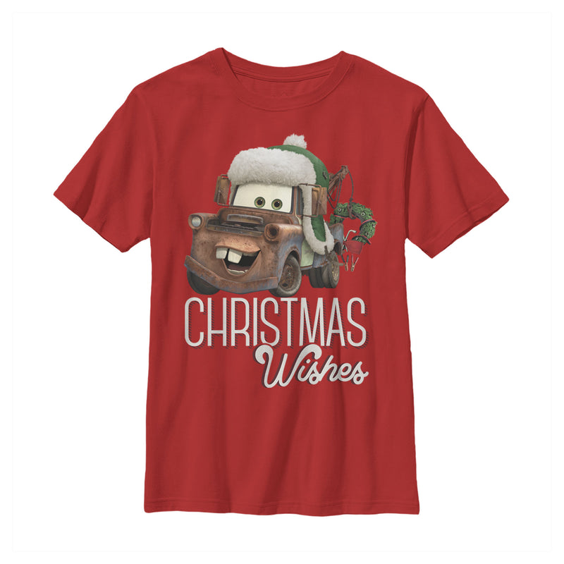 Boy's Cars Christmas Mater Wishes T-Shirt
