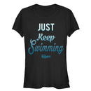 Junior's Finding Dory Just Keep Swimming Motto T-Shirt