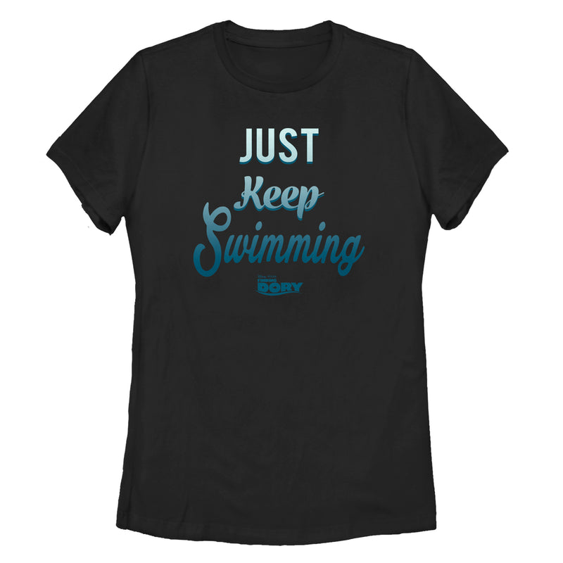 Women's Finding Dory Just Keep Swimming Motto T-Shirt