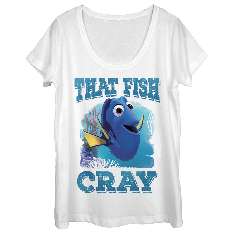 Women's Finding Dory Cray Cray Fish Scoop Neck