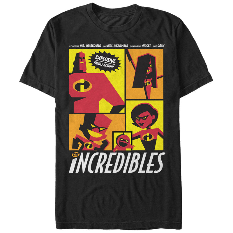 Men's The Incredibles Starring Explosive Family Action T-Shirt
