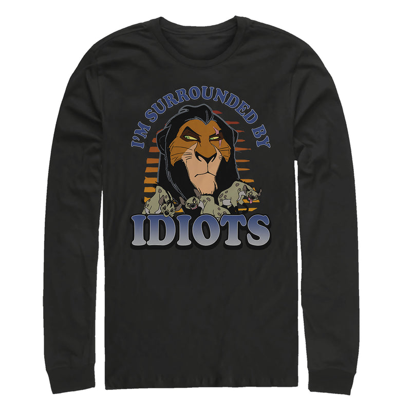 Men's Lion King Scar Surrounded By Idiots Sunset Long Sleeve Shirt