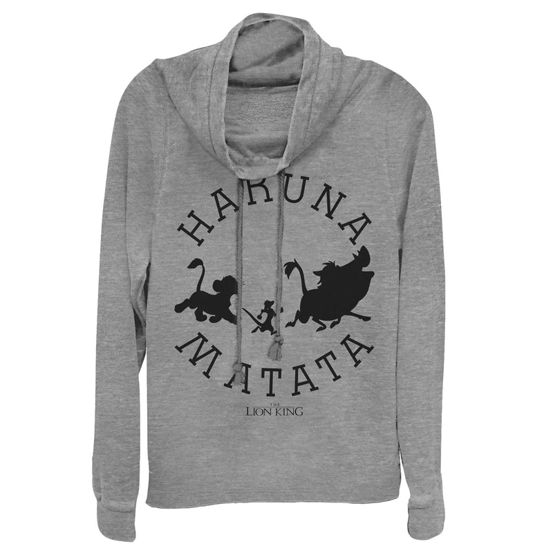 Junior's Lion King Hakuna Matata Means No Worries Cowl Neck Sweatshirt