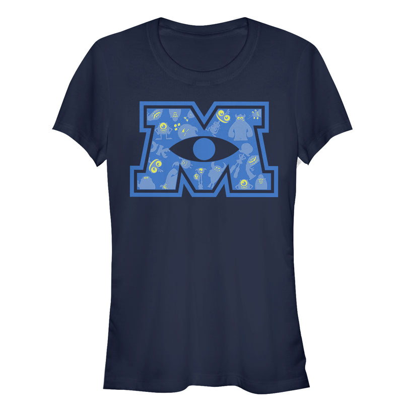 Junior's Monsters Inc M Eyeball Logo T-Shirt