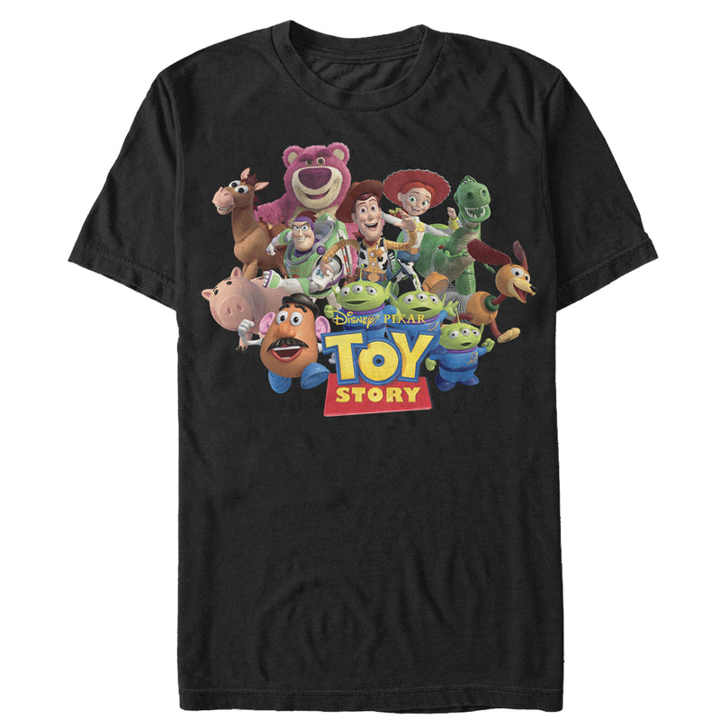 Men's Toy Story Character Logo Scene T-Shirt