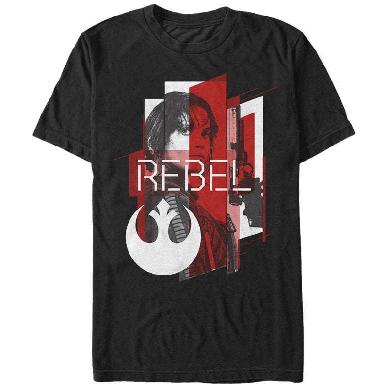 Men's Star Wars Rogue One Jyn Geometric Rebel Emblem Print T-Shirt