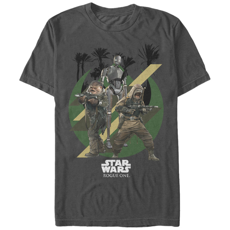 Men's Star Wars Rogue One Scarif Warriors Pao Bistan K-2SO T-Shirt