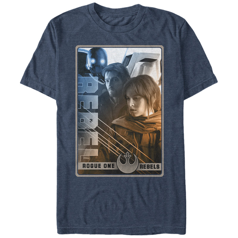 Men's Star Wars Rogue One Rebellion Hero Poster Print T-Shirt