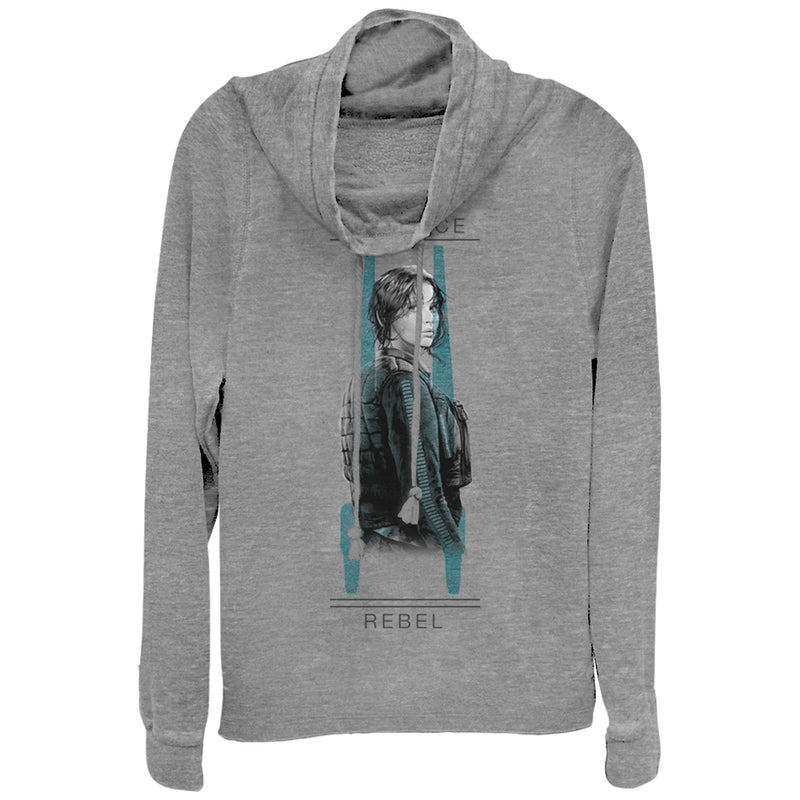 Junior's Star Wars Rogue One Jyn Defiance U-Wing Cowl Neck Sweatshirt