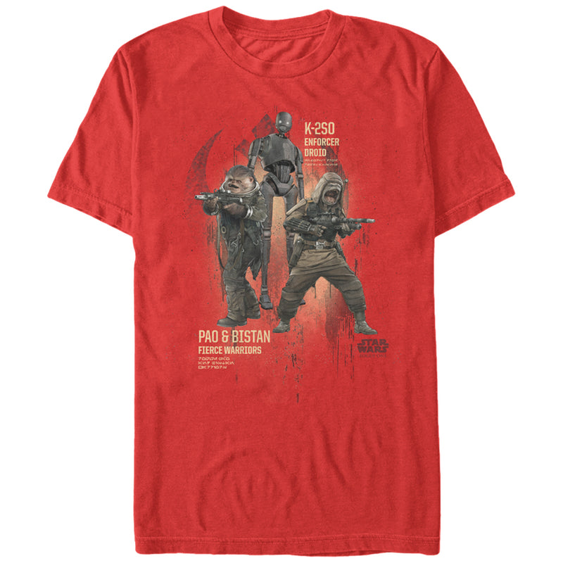 Men's Star Wars Rogue One Rebel Warriors Pao Bistan K-2SO T-Shirt