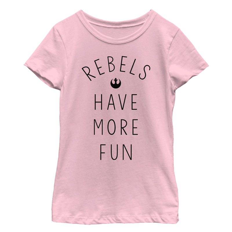 Girl's Star Wars The Force Awakens Rebels Have More Fun Logo T-Shirt