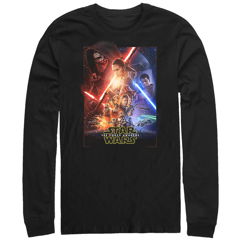 Men's Star Wars The Force Awakens Movie Poster Long Sleeve Shirt