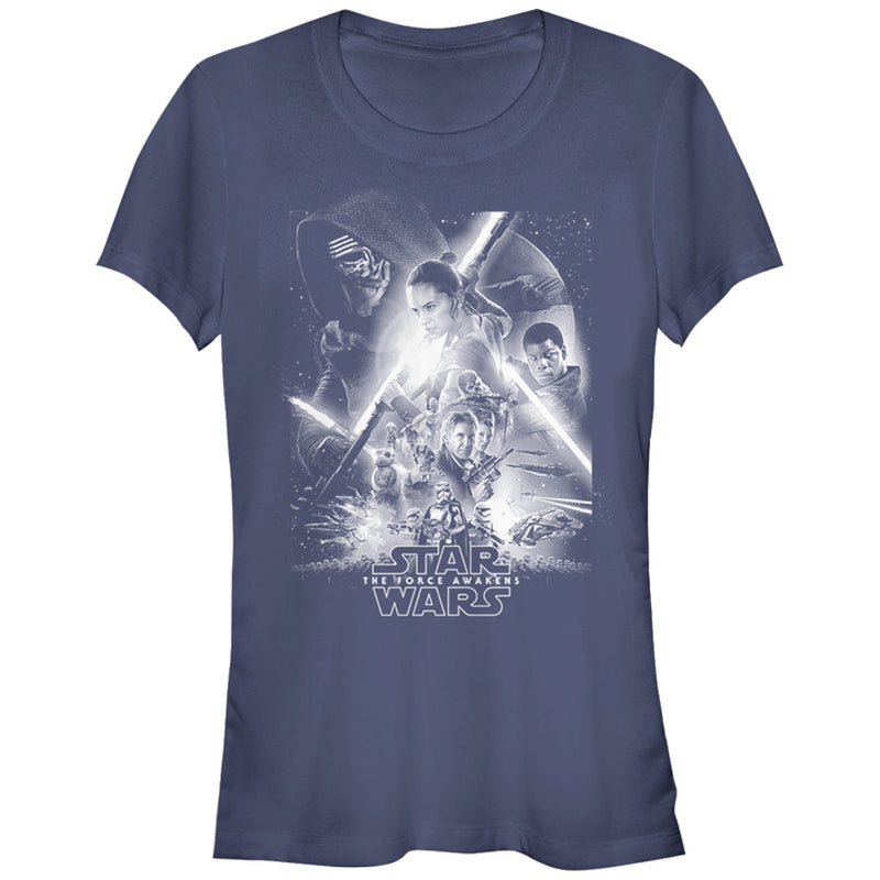Junior's Star Wars The Force Awakens Poster T-Shirt