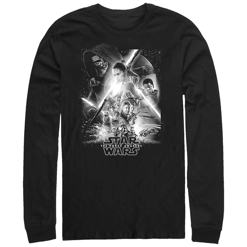 Men's Star Wars The Force Awakens Poster Long Sleeve Shirt