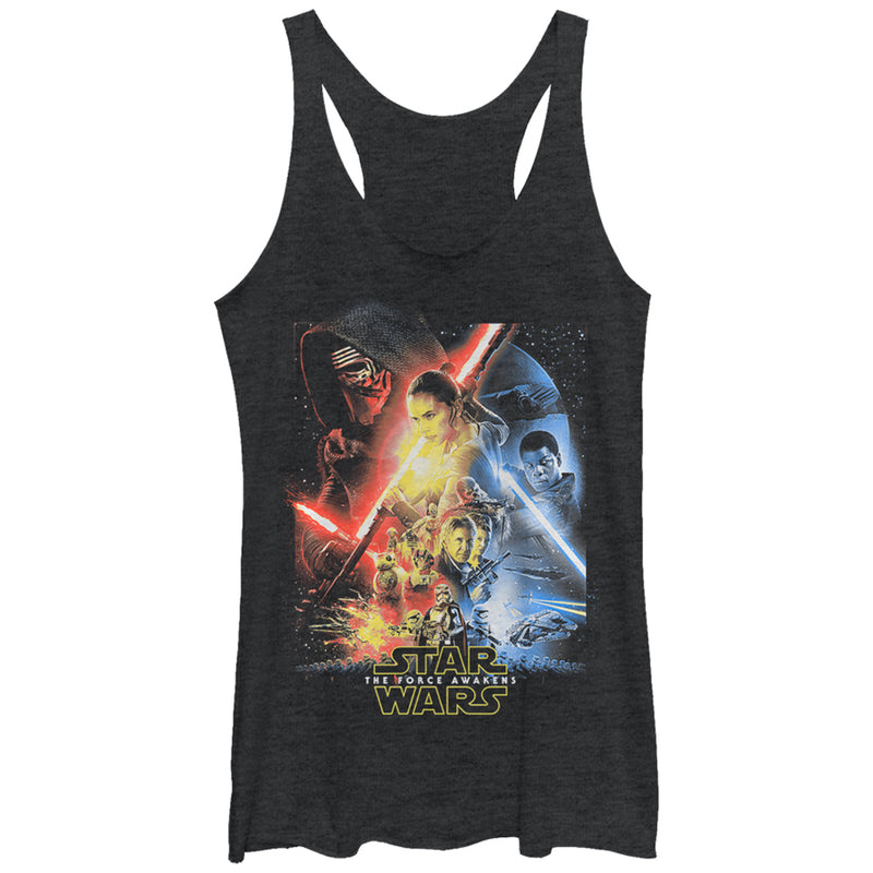 Women's Star Wars The Force Awakens Cool Poster Racerback Tank Top