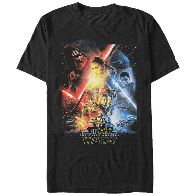 Men's Star Wars The Force Awakens Cool Poster T-Shirt