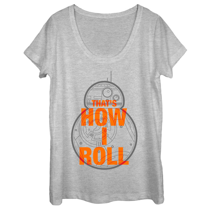 Women's Star Wars The Force Awakens BB-8 That's How I Roll Scoop Neck