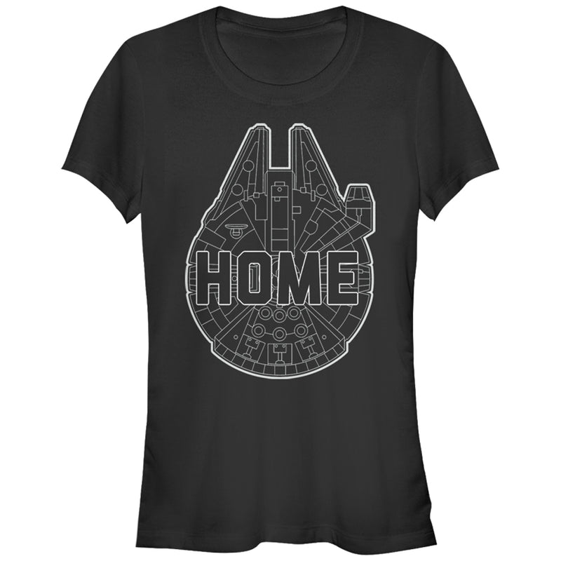 Junior's Star Wars The Force Awakens Millennium Falcon Home T-Shirt